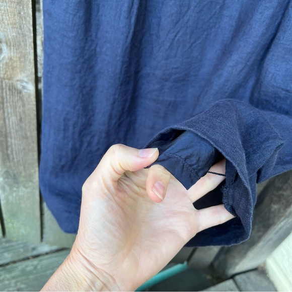 Brooks Brothers Navy Blue Linen Shift Dress Sz 4 - Picture 10 of 14